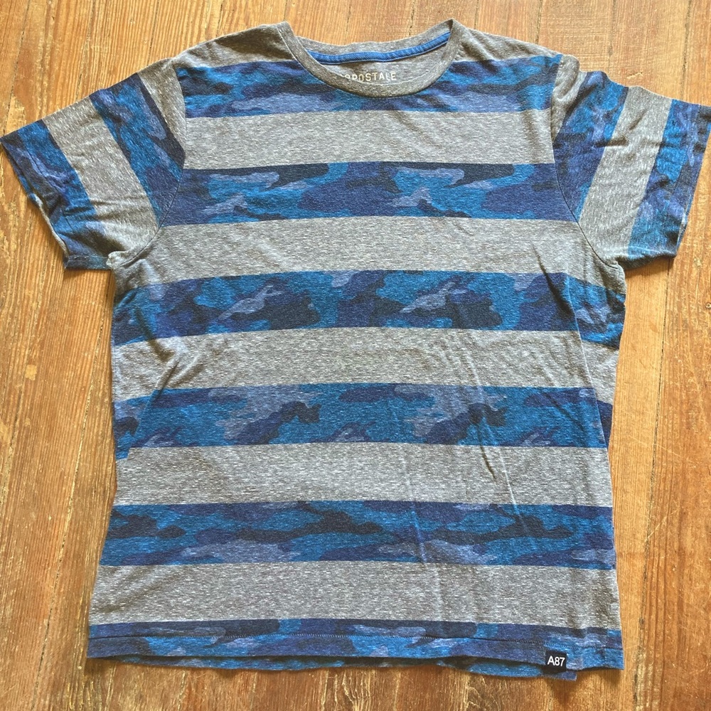 Aeropostale T-Shirt Blue and Gray XL